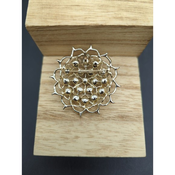 Vintage Sarah Coventry AB Aurora Borealis Rhinestone Flower  Brooch Pin Pendant - Picture 3 of 6